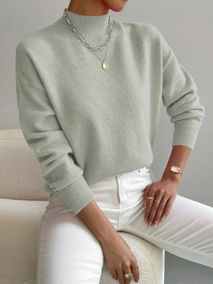 Women's Sweater with Mock Neck, Stretch Fabric and Long Sleeves - photo 10