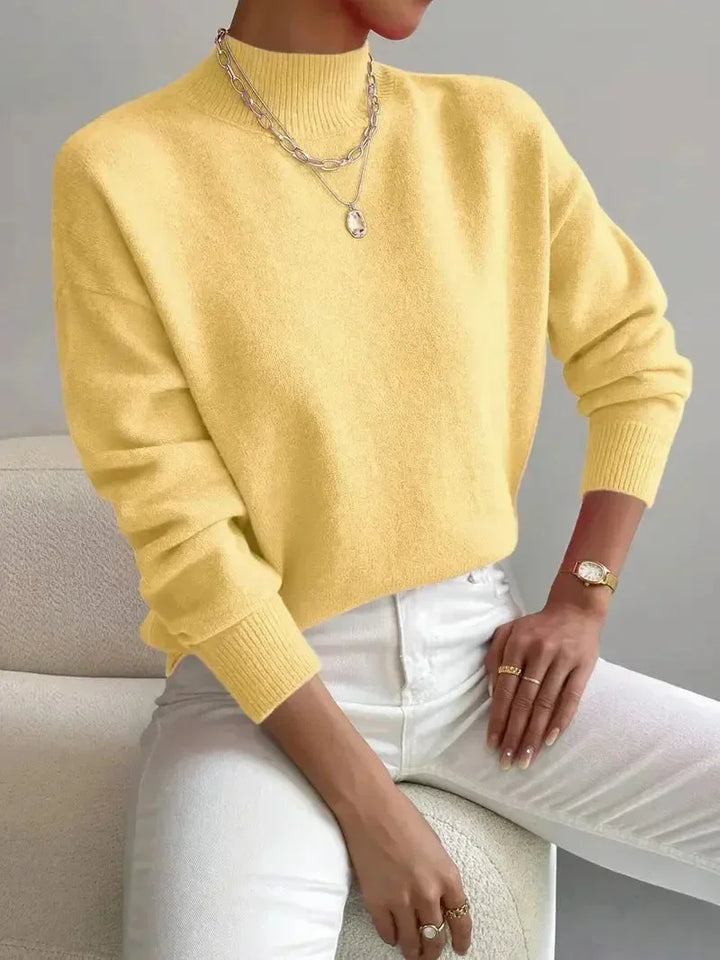 Women's Sweater with Mock Neck, Stretch Fabric and Long Sleeves - photo 3
