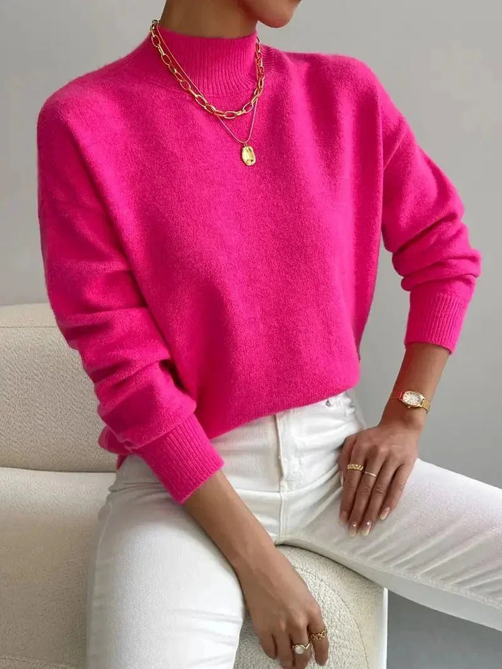 Women's Sweater with Mock Neck, Stretch Fabric and Long Sleeves - photo 6