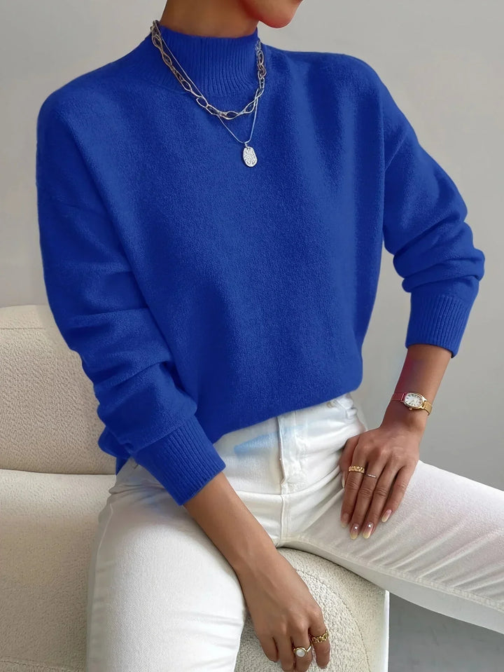 Women's Sweater with Mock Neck, Stretch Fabric and Long Sleeves - photo 7