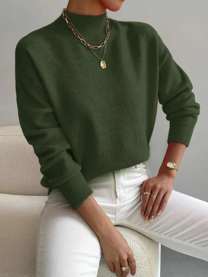 Women's Sweater with Mock Neck, Stretch Fabric and Long Sleeves - photo 8