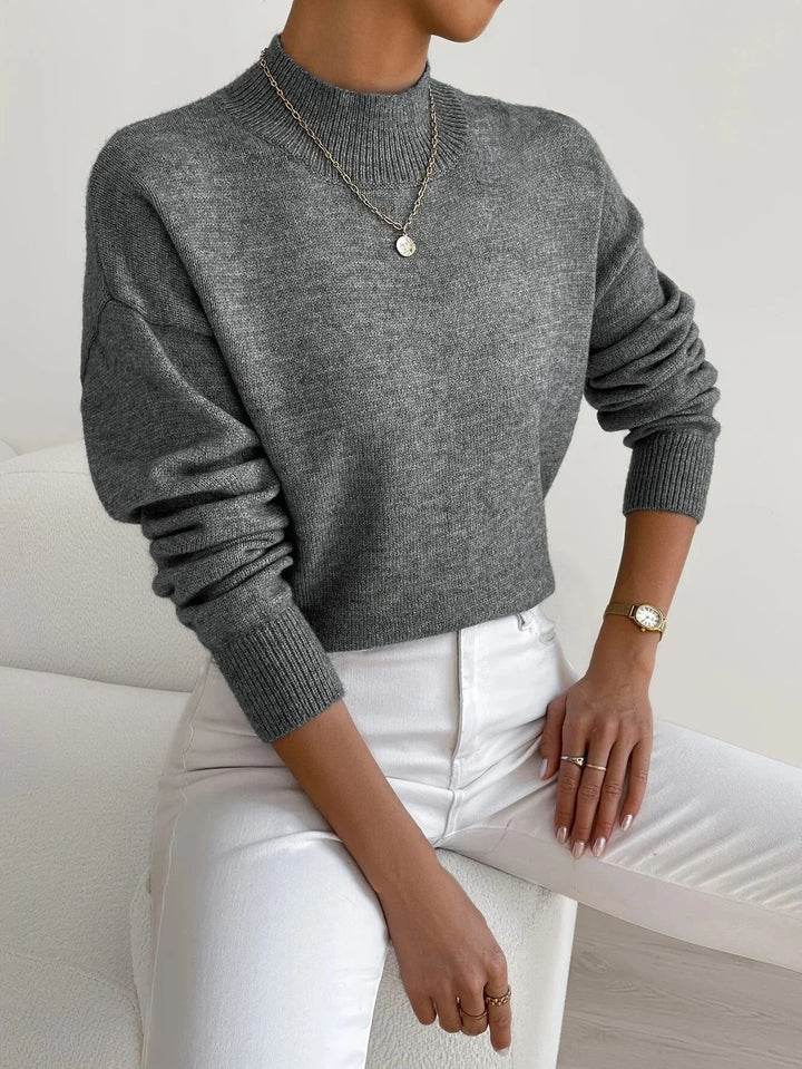 Women's Sweater with Mock Neck, Stretch Fabric and Long Sleeves - photo 9