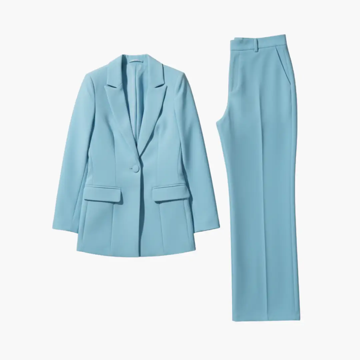 Women's Tailored Blazer and Wide Leg Pants Suit Set - photo 1