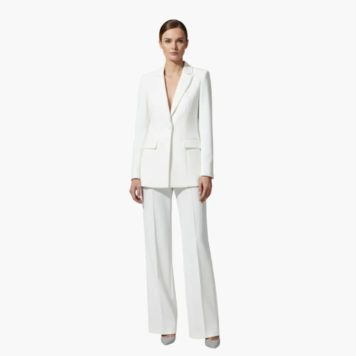 Women's Tailored Blazer and Wide Leg Pants Suit Set - photo 11