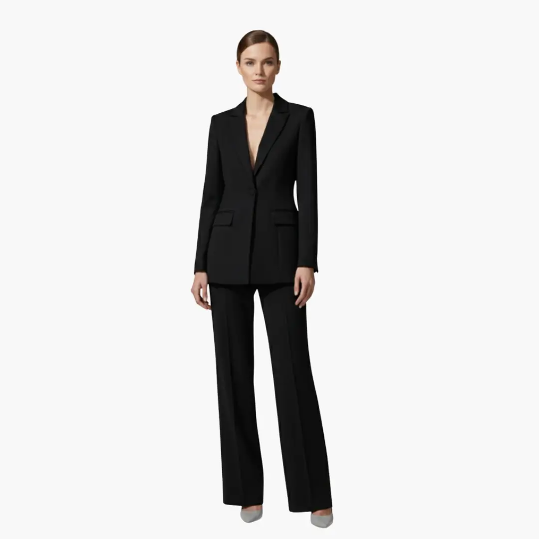 Women's Tailored Blazer and Wide Leg Pants Suit Set - photo 12