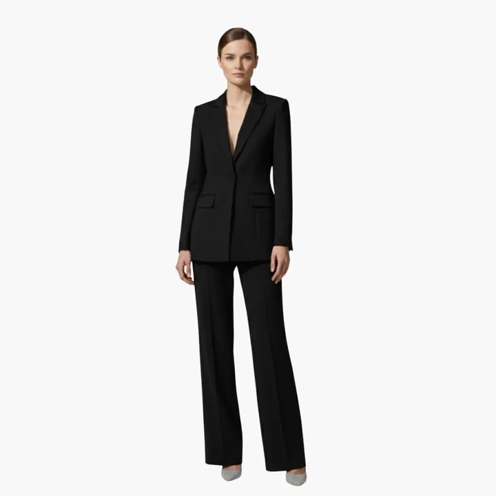 Women's Tailored Blazer and Wide Leg Pants Suit Set - photo 12