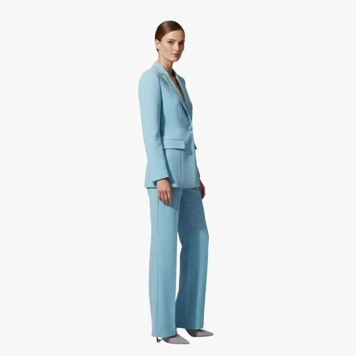 Women's Tailored Blazer and Wide Leg Pants Suit Set - photo 3