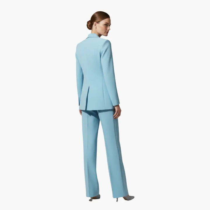 Women's Tailored Blazer and Wide Leg Pants Suit Set - photo 4