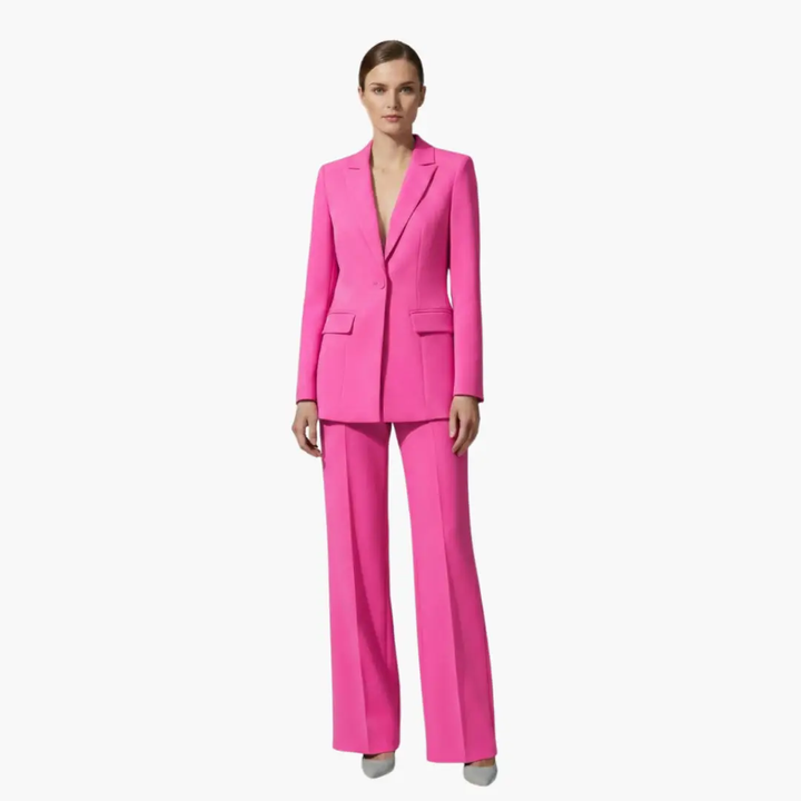 Women's Tailored Blazer and Wide Leg Pants Suit Set - photo 6