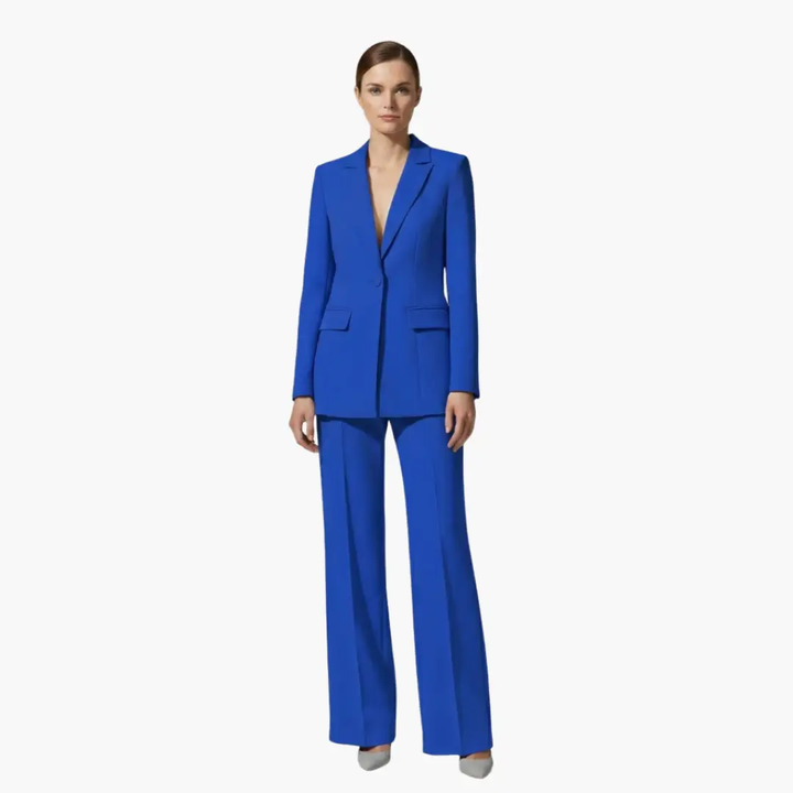 Women's Tailored Blazer and Wide Leg Pants Suit Set - photo 7