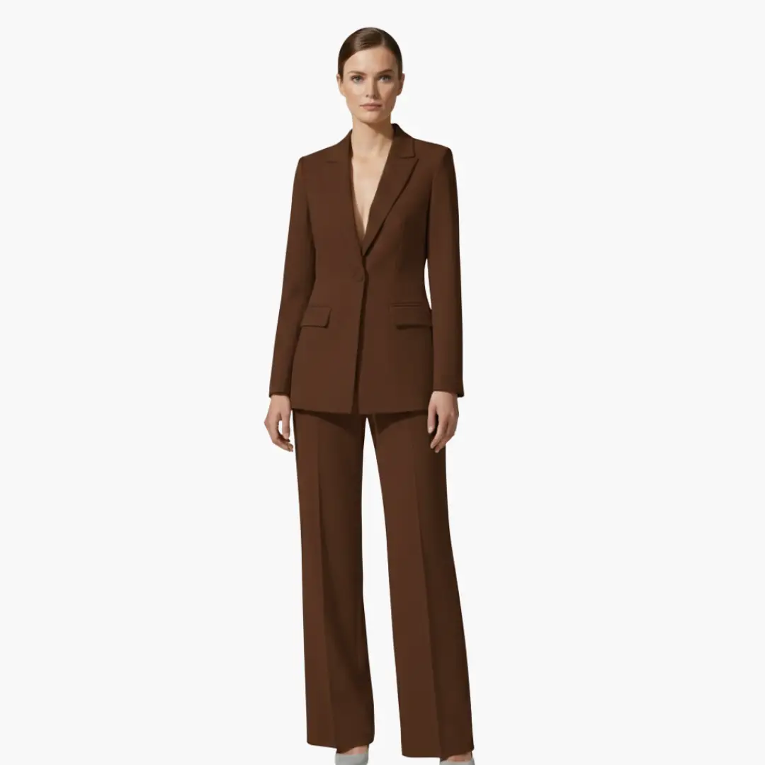 Women's Tailored Blazer and Wide Leg Pants Suit Set - photo 9