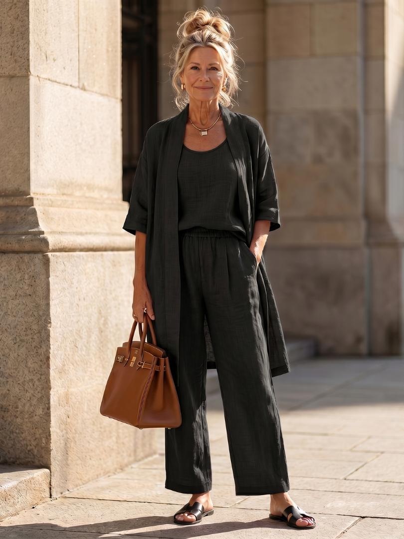 Women's Three-piece Lounge Set with Open Cardigan - photo 11