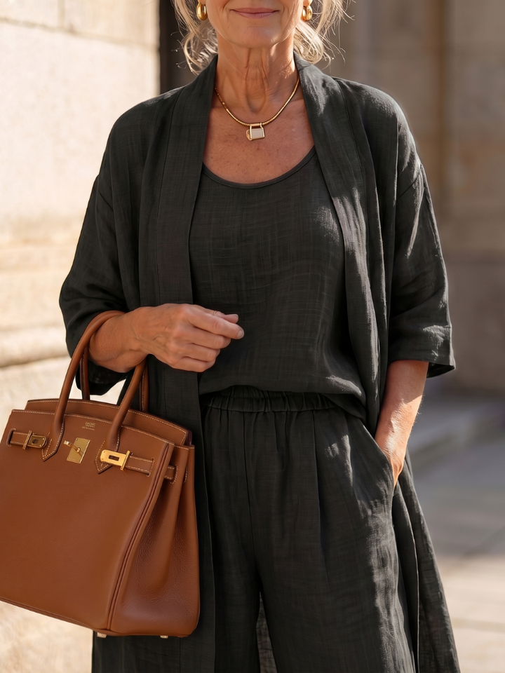 Women's Three-piece Lounge Set with Open Cardigan - photo 12