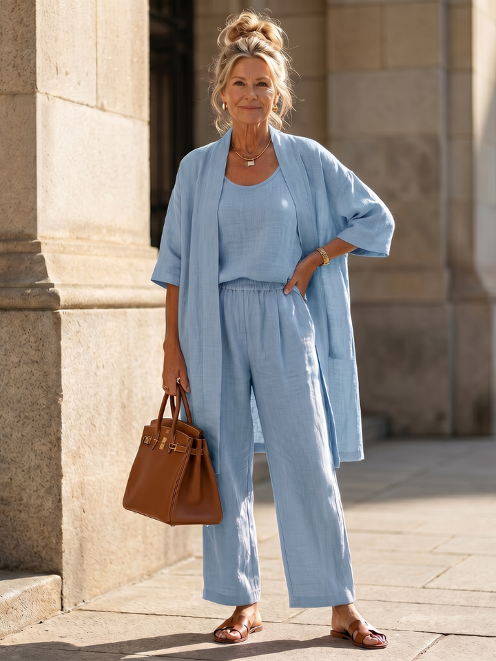 Women's Three-piece Lounge Set with Open Cardigan - photo 8