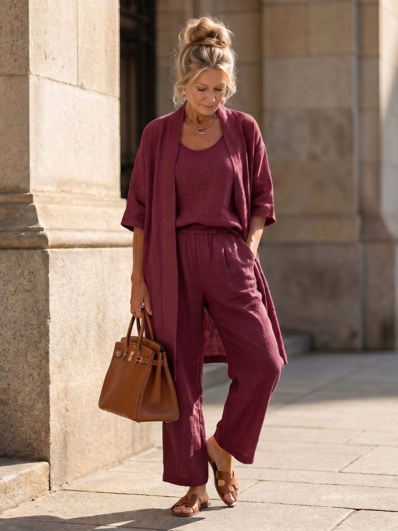 Women's Three-piece Lounge Set with Open Cardigan - photo 9