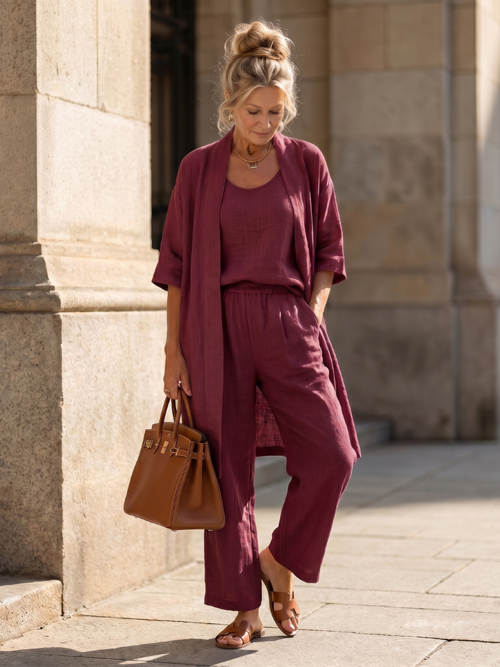 Women's Three-piece Lounge Set with Open Cardigan - photo 9