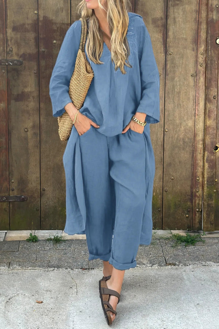 Women's Two-Piece Set in Navy Blue - photo 2