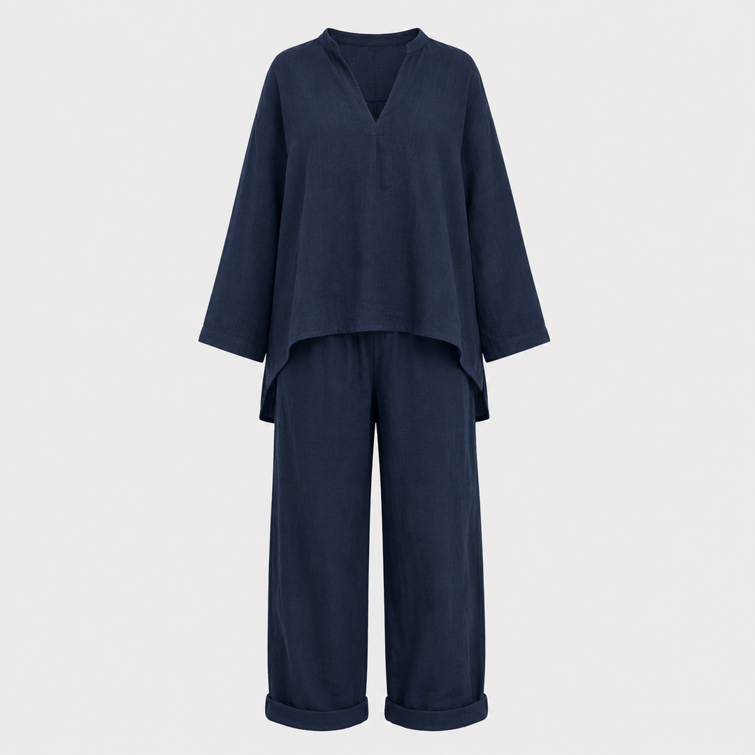 Women's Two-Piece Set in Navy Blue - photo 5