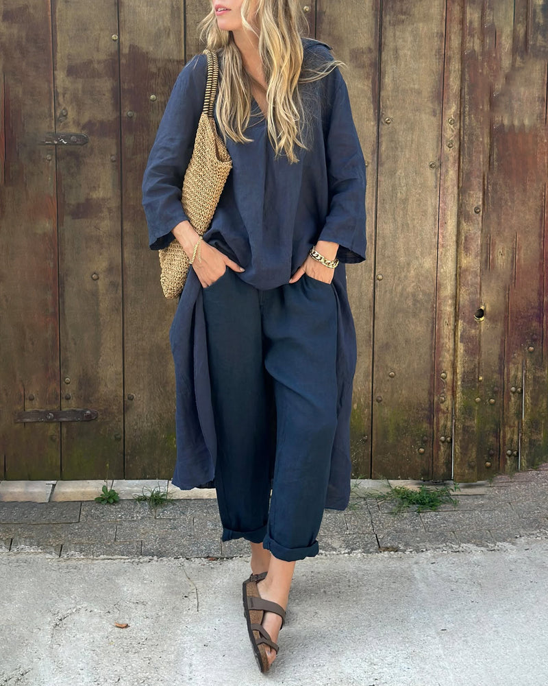 Women's Two-Piece Set in Navy Blue - photo 6