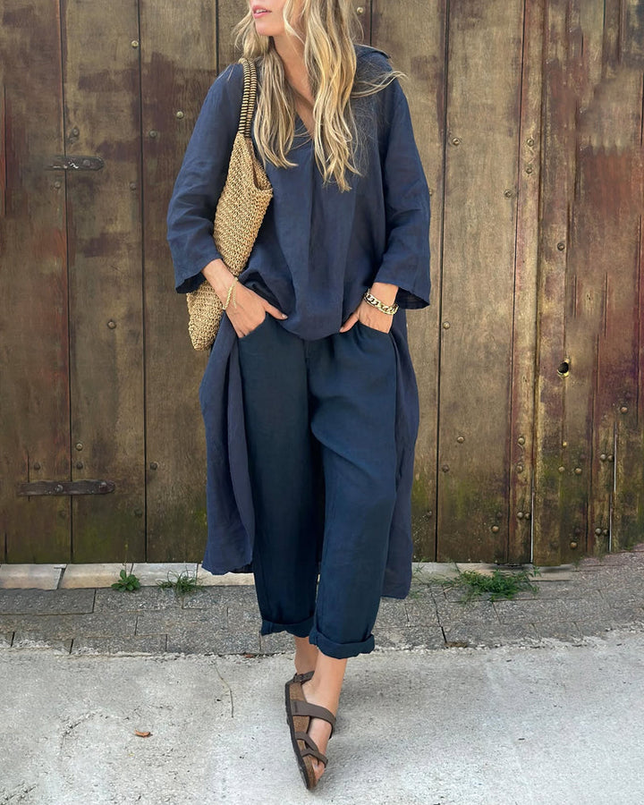 Women's Two-Piece Set in Navy Blue - photo 6