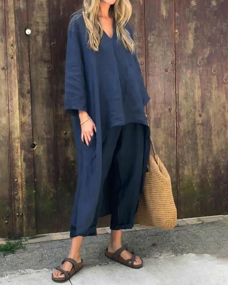 Women's Two-Piece Set in Navy Blue - photo 7