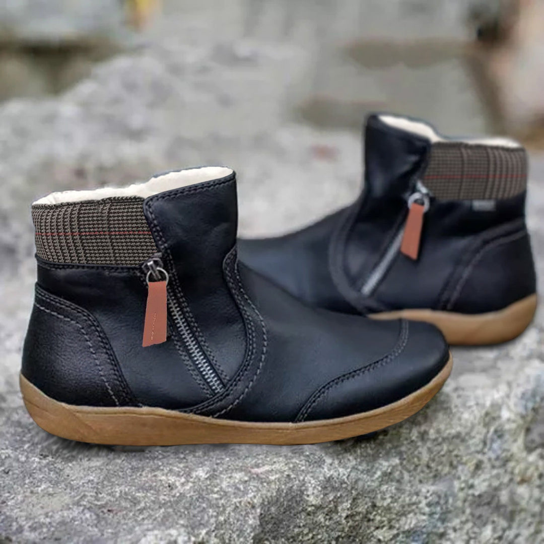 Women's Ankle Boots with Ribbed Cuff and Side Zip - photo 2