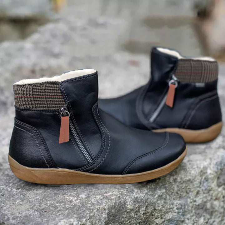 Women's Ankle Boots with Ribbed Cuff and Side Zip - photo 2