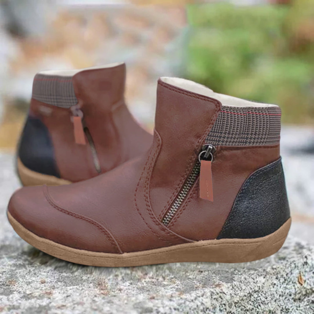 Women's Ankle Boots with Ribbed Cuff and Side Zip - photo 3