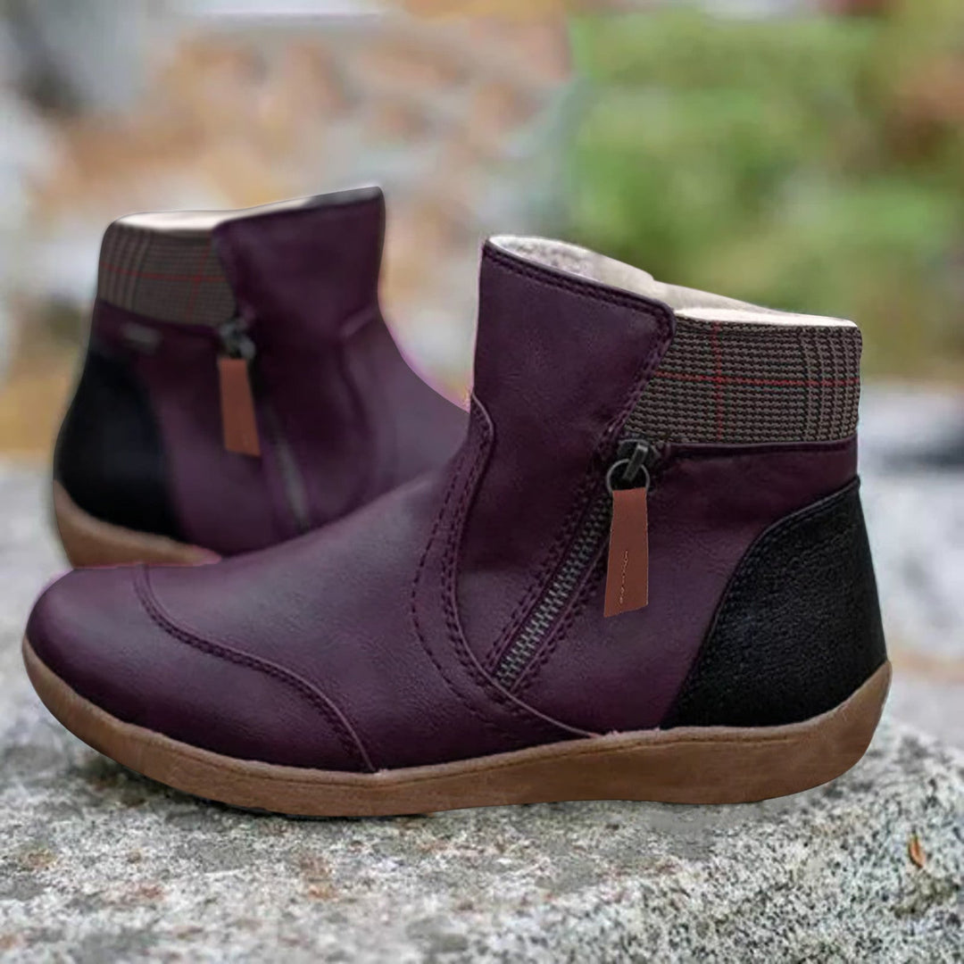 Women's Ankle Boots with Ribbed Cuff and Side Zip - photo 4