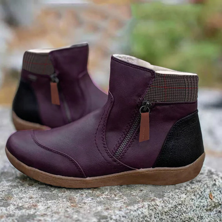 Women's Ankle Boots with Ribbed Cuff and Side Zip - photo 4