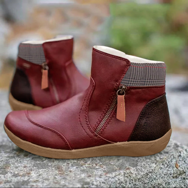 Women's Ankle Boots with Ribbed Cuff and Side Zip - photo 5
