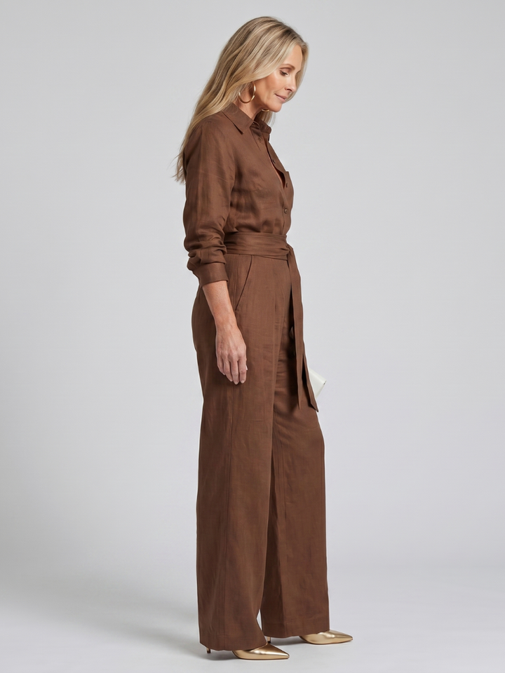 Women's Wide-Leg Long Sleeve Jumpsuit - photo 6