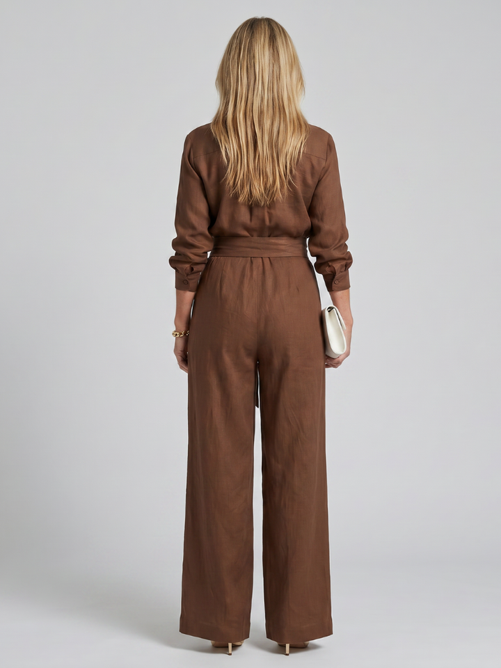 Women's Wide-Leg Long Sleeve Jumpsuit - photo 7