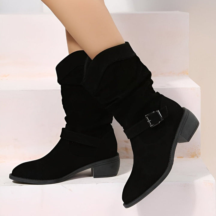 Women's Slouch Ankle Boots with Side Zip and Block Heel - photo 3