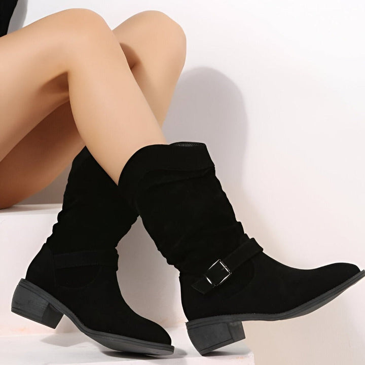 Women's Slouch Ankle Boots with Side Zip and Block Heel - photo 5