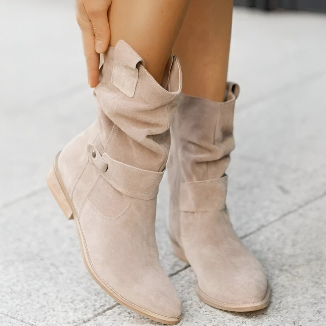 Women's Slouch Ankle Boots with Side Zip and Block Heel - photo 7
