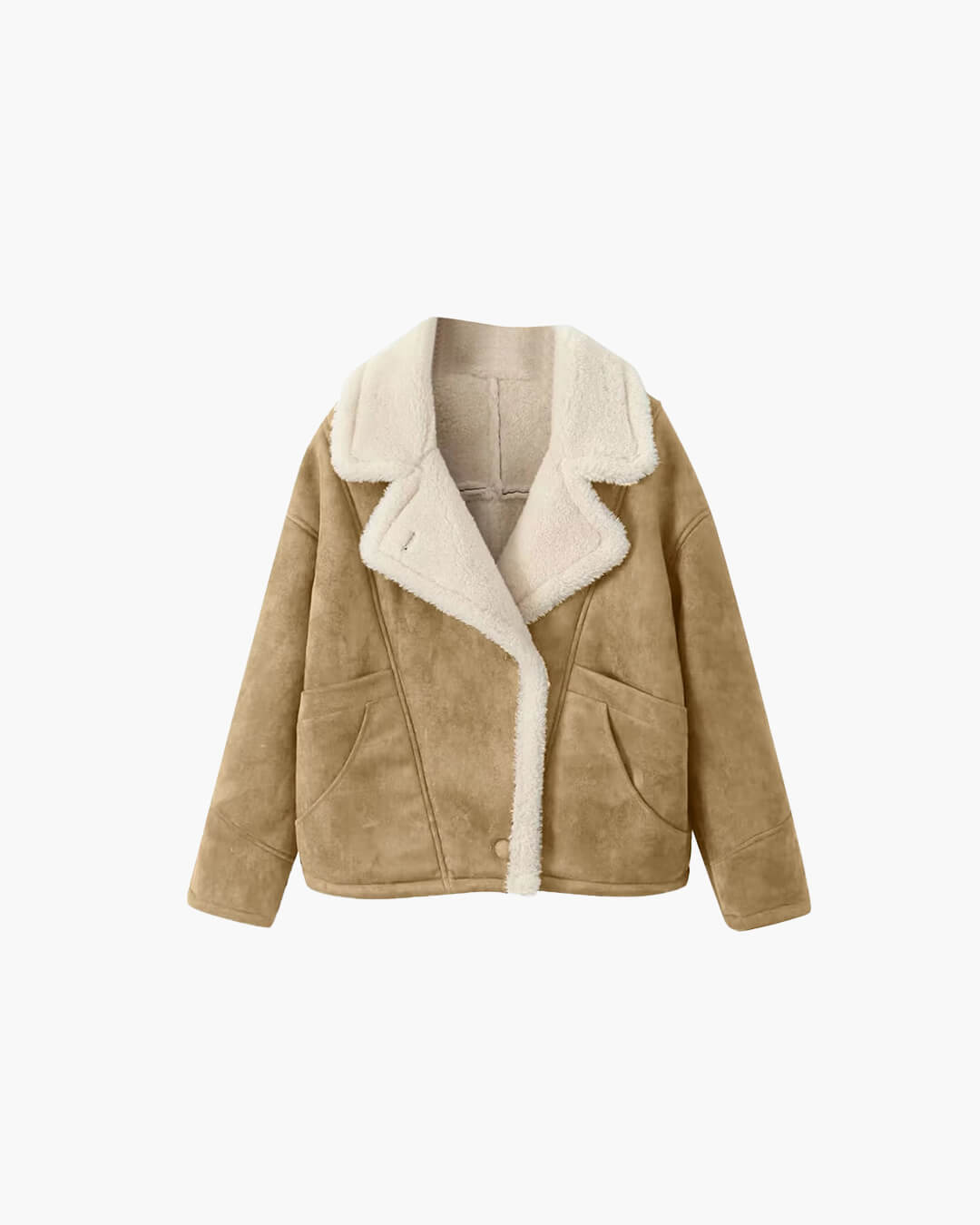 Women's Faux Shearling Aviator Jacket with Zip Front - photo 8