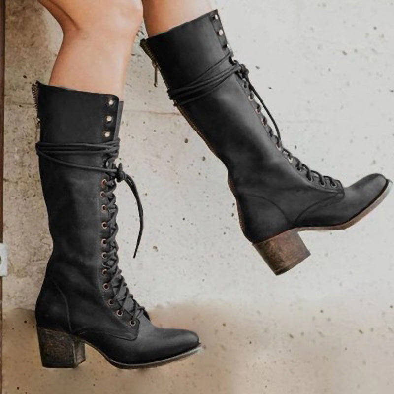 Women's Block Heel Winter Boots - photo 1