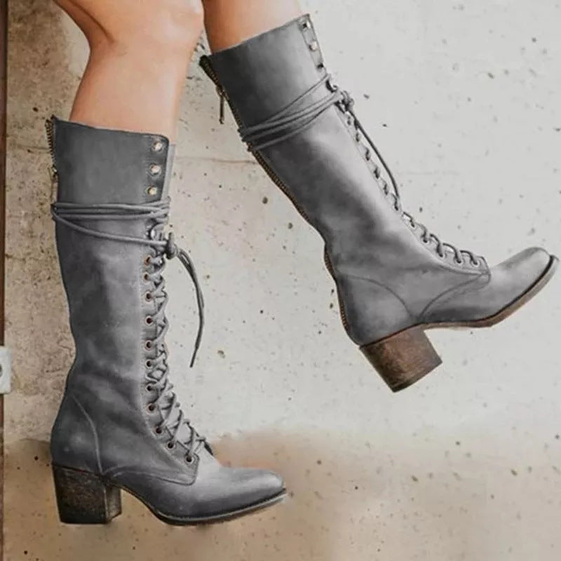 Women's Block Heel Winter Boots - photo 2