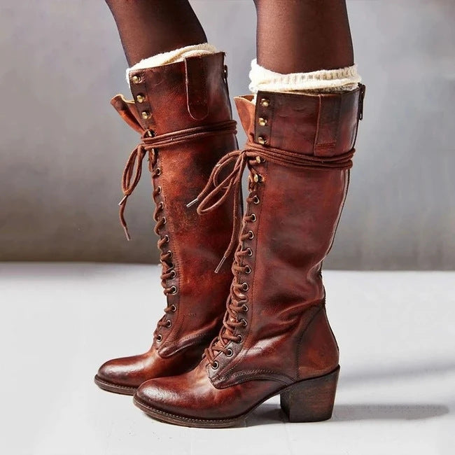 Women's Block Heel Winter Boots - photo 4