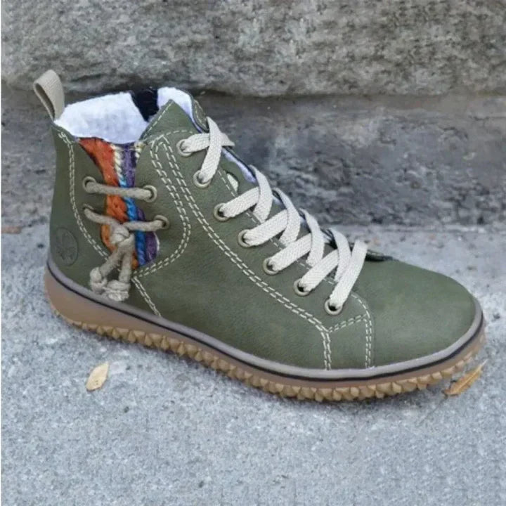 Women's Lace-Up Ankle Boots with Fleece Lining - photo 2