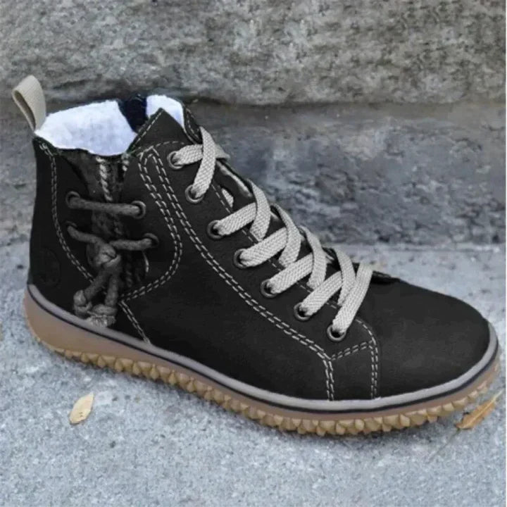 Women's Lace-Up Ankle Boots with Fleece Lining - photo 3