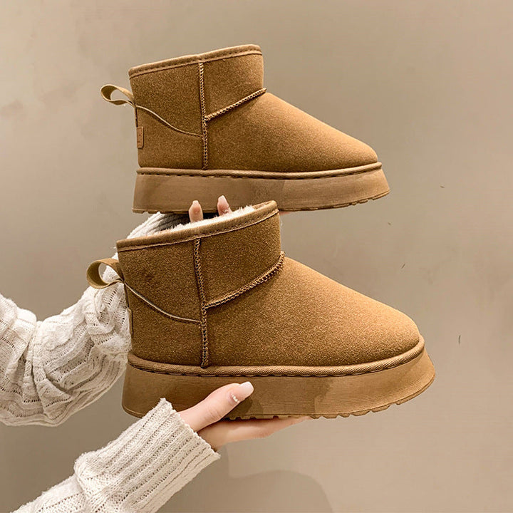 Women's Platform Snow Boots with Faux Fur Lining - photo 1