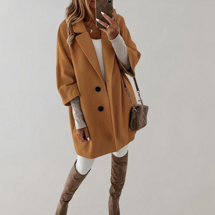 Women's Relaxed Blazer Coat with Button Front - photo 2