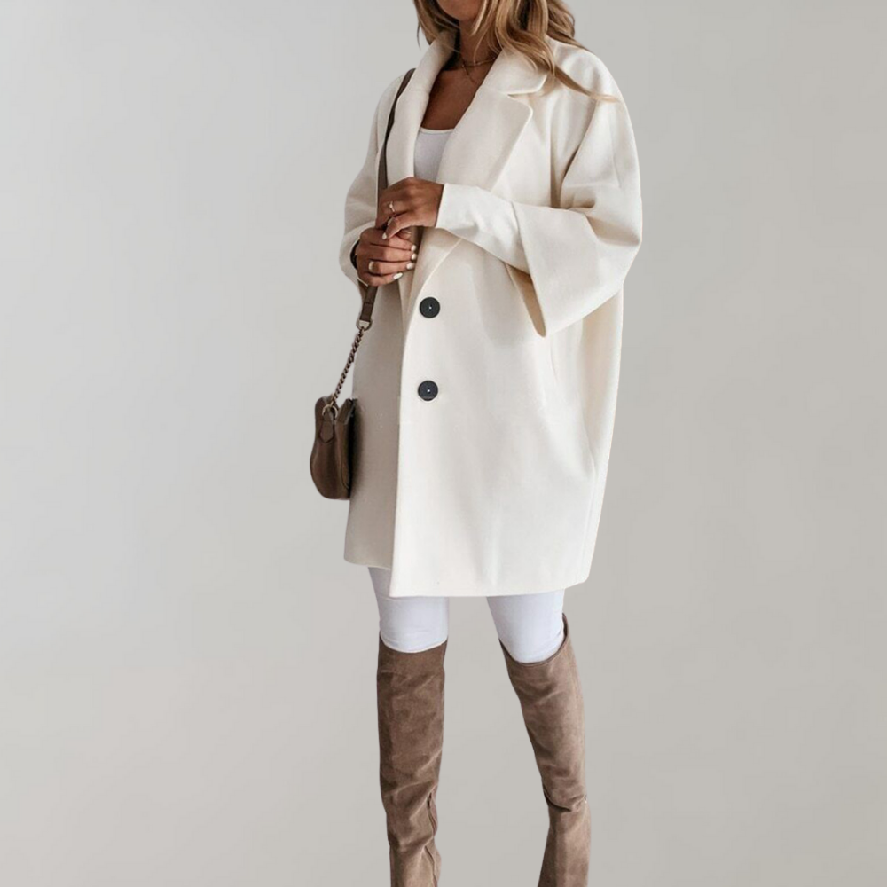 Women's Relaxed Blazer Coat with Button Front - photo 4