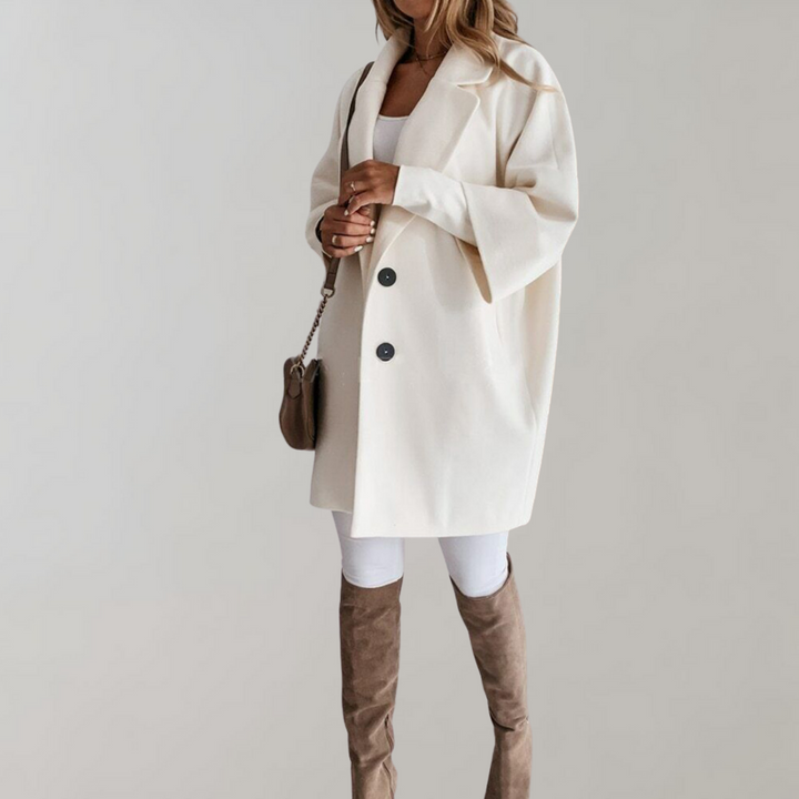 Women's Relaxed Blazer Coat with Button Front - photo 4