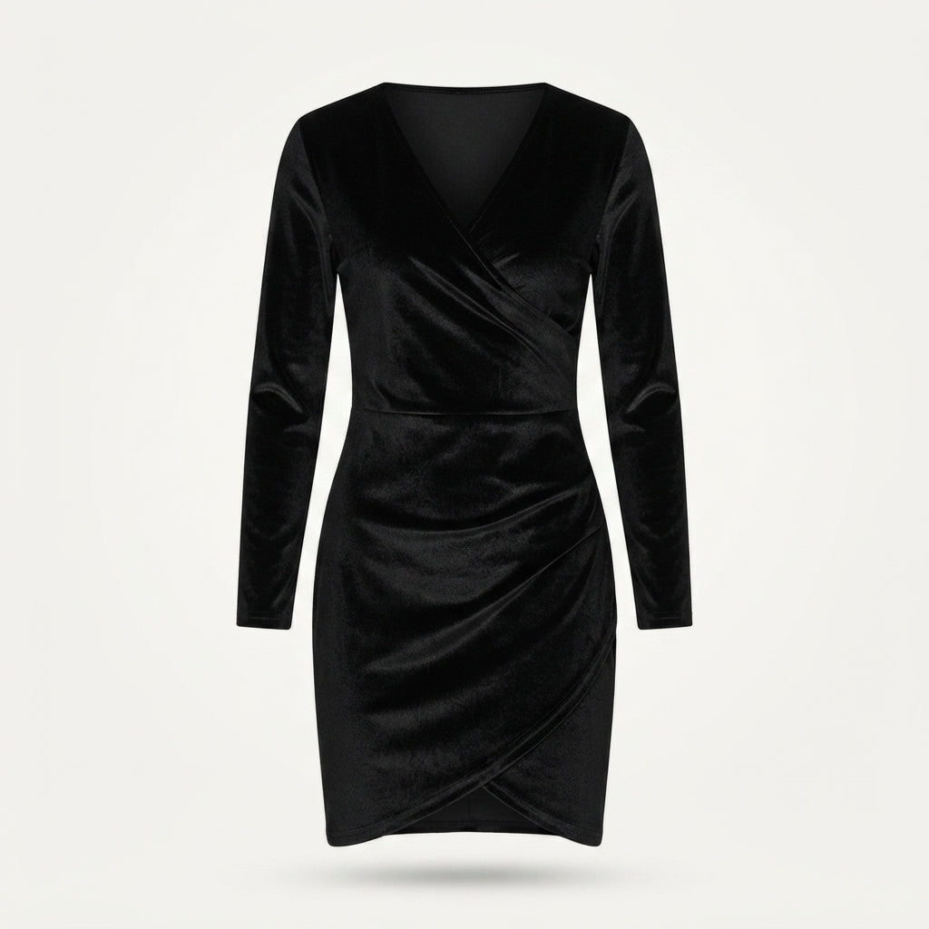 Women's Wrap Long Sleeve Mini Dress - photo 4