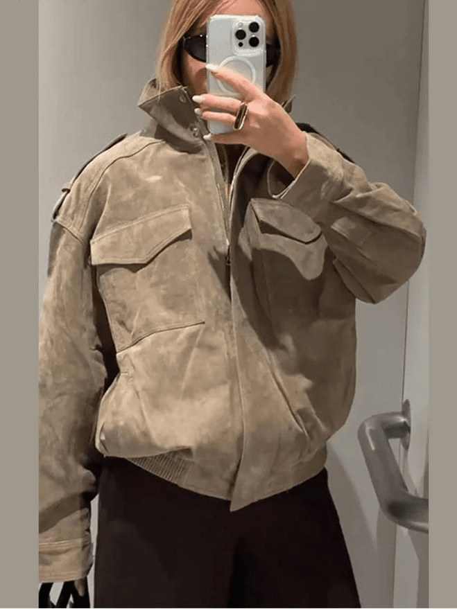 Women's Wrap Pocket Jacket with Collar - photo 3