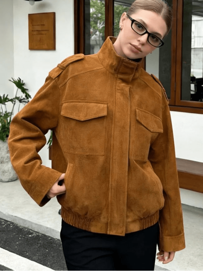 Women's Wrap Pocket Jacket with Collar - photo 4