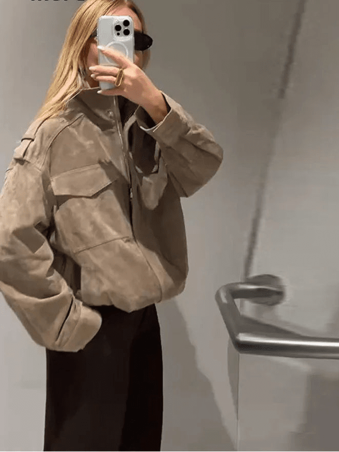 Women's Wrap Pocket Jacket with Collar - photo 7